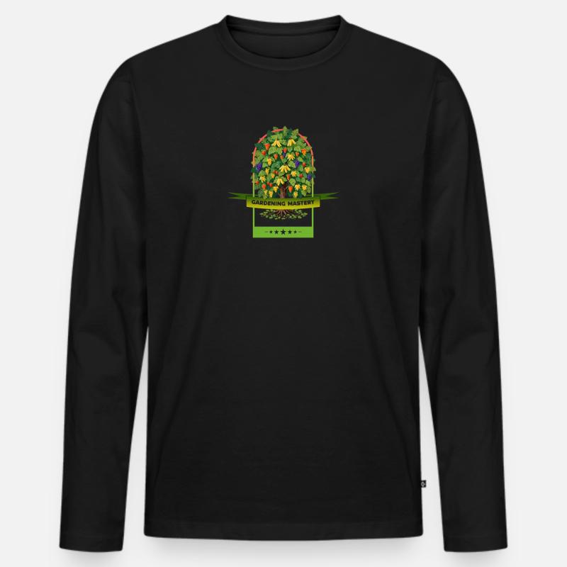 Gartenarbeit Meisterschaft Obstbaum - Männer Premium Bio Langarmshirt - Schwarz