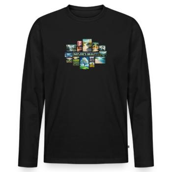 Die Schönheit der Natur Collage - Männer Premium Bio Langarmshirt - Schwarz - Vorne - Nico (187cm)