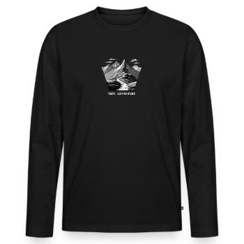 Seek Adventure Mountain Trail - Men's Premium Organic Long Sleeve Shirt - black - Front - Nico (187cm)