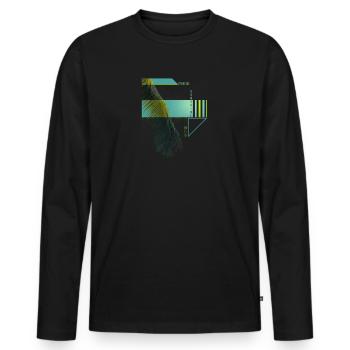 Paradise Sunshine Serenity Palm - Men's Premium Organic Long Sleeve Shirt - black - Front - Nico (187cm)