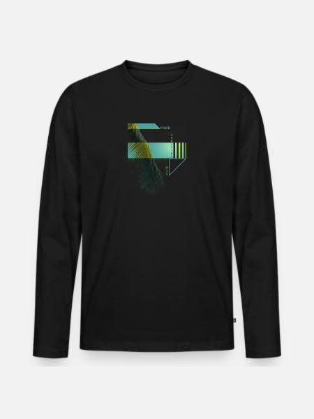 Paradise Sunshine Serenity Palm - Men's Premium Organic Long Sleeve Shirt - black