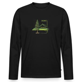 Evergreen Retreat Forest Soul - Men's Premium Organic Long Sleeve Shirt - black - Front - Nico (187cm)
