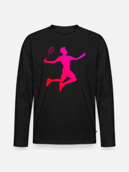 Squash Badminton player Badminton Badminton - Men's Premium Organic Long Sleeve Shirt - black
