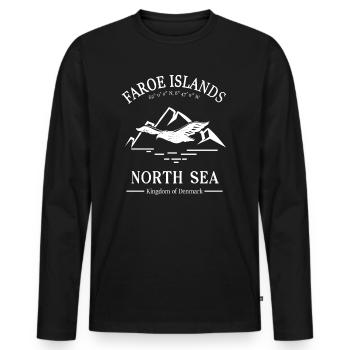 Îles Féroé Coordonnées nordiques Mer du Nord - T-shirt manches longues Premium bio Homme - noir - Devant - Nico (187cm)