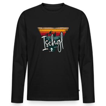 Station de ski d’Ischgl, Alpes autrichiennes - T-shirt manches longues Premium bio Homme - noir - Devant - Nico (187cm)