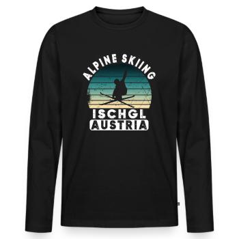 Ischgl Ski Resort Austrian Alps - Men's Premium Organic Long Sleeve Shirt - black - Front - Nico (187cm)
