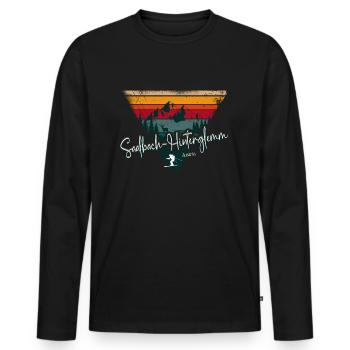 Saalbach Hinterglemm Ski Resort Austrian Alps - Men's Premium Organic Long Sleeve Shirt - black - Front - Nico (187cm)