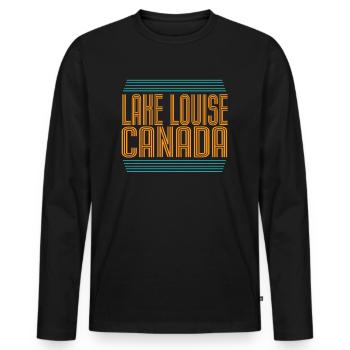 Skigebiet Lake Louise Kanadische Rocky Mountains - Männer Premium Bio Langarmshirt - Schwarz - Vorne - Nico (187cm)