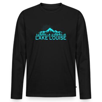 Skigebiet Lake Louise Kanadische Rocky Mountains - Männer Premium Bio Langarmshirt - Schwarz - Vorne - Nico (187cm)