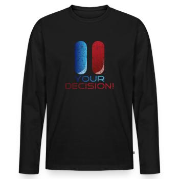 Ihr Geschenk zur Entscheidung - Männer Premium Bio Langarmshirt - Schwarz - Vorne - Nico (187cm)