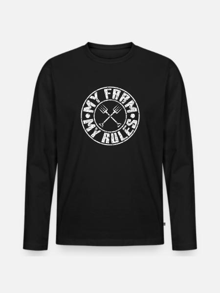 My Farm My Rules Gift - Men's Premium Organic Long Sleeve Shirt - black