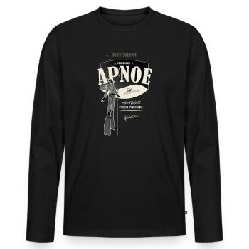 Apnea - Freediver - one breath - push the limits - Men's Premium Organic Long Sleeve Shirt - black - Front - Nico (187cm)