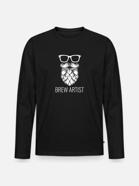 Brew Artist - Men's Premium Organic Long Sleeve Shirt - black