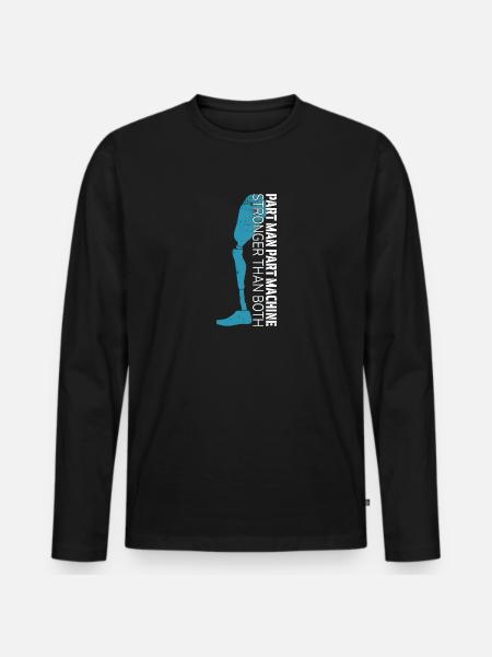 Part Man Part Machine - Men's Premium Organic Long Sleeve Shirt - black
