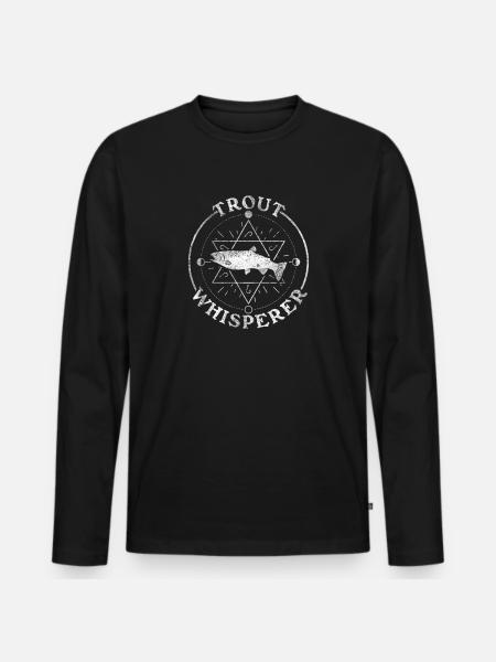 Trout Whisperer - Men's Premium Organic Long Sleeve Shirt - black