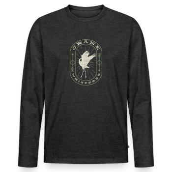 Crane Whisperer - Männer Premium Bio Langarmshirt - Anthrazit meliert - Vorne - Nico (187cm)