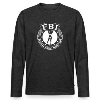 Federal Bikini Inspector - Men's Premium Organic Long Sleeve Shirt - heather anthracite - Front - Nico (187cm)