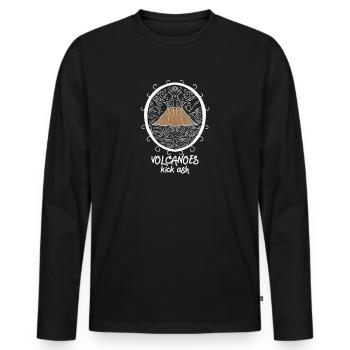 Volcanoes Kick Ash - Men's Premium Organic Long Sleeve Shirt - black - Front - Nico (187cm)