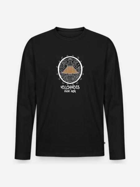 Volcanoes Kick Ash - Men's Premium Organic Long Sleeve Shirt - black