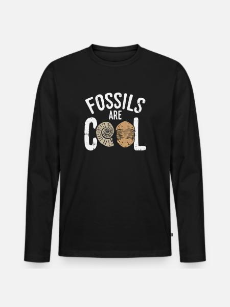 Fossils Are Cool - Men's Premium Organic Long Sleeve Shirt - black