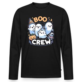 Buh-Crew - Männer Premium Bio Langarmshirt - Schwarz - Vorne - Nico (187cm)