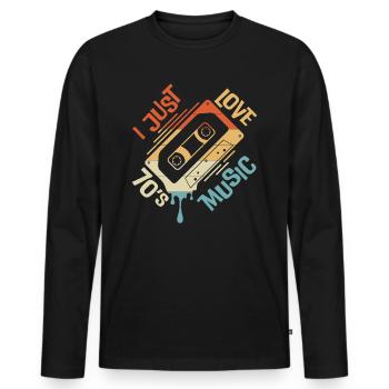 I just love 70s Music - Men's Premium Organic Long Sleeve Shirt - black - Front - Nico (187cm)