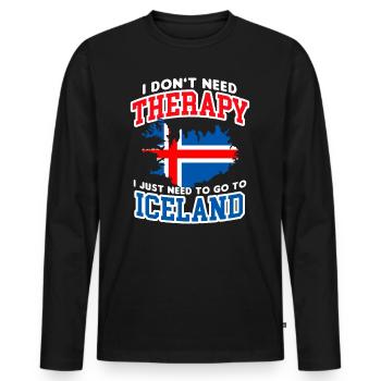 Iceland - Men's Premium Organic Long Sleeve Shirt - black - Front - Nico (187cm)
