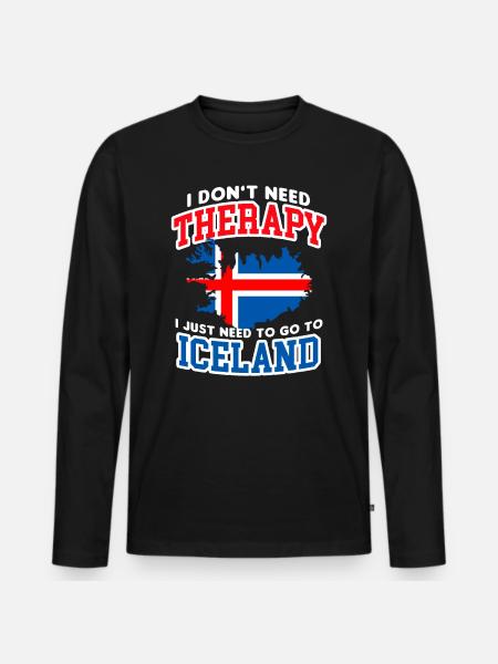 Island - Männer Premium Bio Langarmshirt - Schwarz
