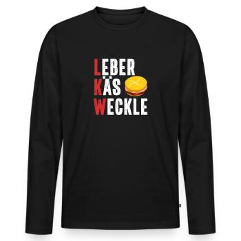 Camion Leberkas souabe fromage de foie Souabe - T-shirt manches longues Premium bio Homme - noir - Devant - Nico (187cm)