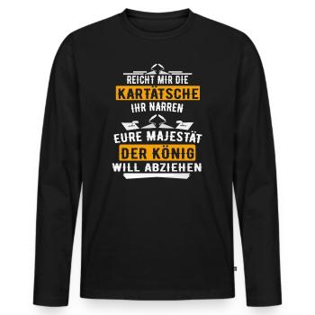 Reicht mir die Der König will Estrichleger Putzer - Männer Premium Bio Langarmshirt - Schwarz - Vorne - Nico (187cm)