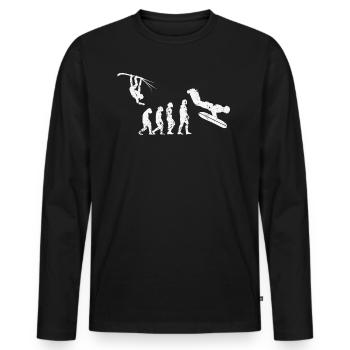 Airboarding Airboard Air Boarding evolution Design - Männer Premium Bio Langarmshirt - Schwarz - Vorne - Nico (187cm)