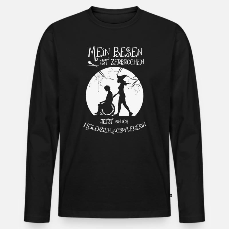 Heilerziehungspfleger HEP Halloween soziale Berufe - Männer Premium Bio Langarmshirt - Schwarz