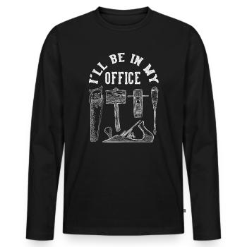 Drechsler Drechseln Drechselbank Drechsel - Männer Premium Bio Langarmshirt - Schwarz - Vorne - Nico (187cm)