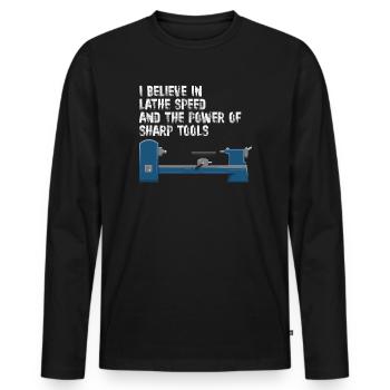 Tourneurs Drechselbank Drechsel - T-shirt manches longues Premium bio Homme - noir - Devant - Nico (187cm)