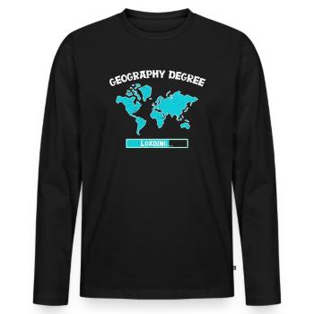 Geografie Degree Loading Geografielehrer Lehrer - Männer Premium Bio Langarmshirt - Schwarz - Vorne - Nico (187cm)