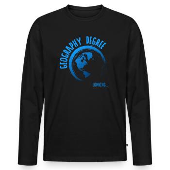 Geografie Degree Loading Geografielehrer Lehrer - Männer Premium Bio Langarmshirt - Schwarz - Vorne - Nico (187cm)