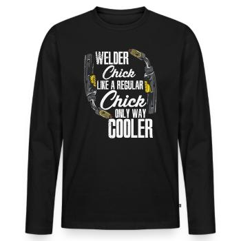 Schweißen Schweißer MIG Wig Schweißen Frauen - Männer Premium Bio Langarmshirt - Schwarz - Vorne - Nico (187cm)