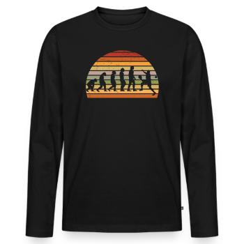 Playing Padel Vintage Padel Players Evolution - Men's Premium Organic Long Sleeve Shirt - black - Front - Nico (187cm)