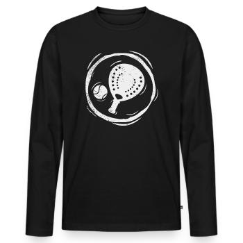 Padel Players Racket Playing Padel Vintage - Men's Premium Organic Long Sleeve Shirt - black - Front - Nico (187cm)