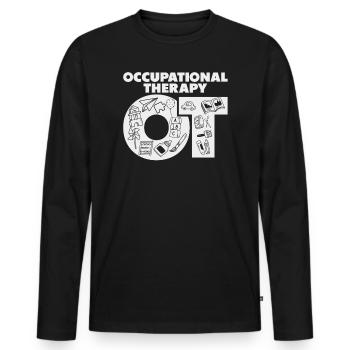 Ergotherapeutin Ergo Ergotherapeut Therapeut - Männer Premium Bio Langarmshirt - Schwarz - Vorne - Nico (187cm)