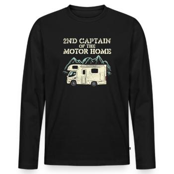 Camping Van Camper Mobile Home - Men's Premium Organic Long Sleeve Shirt - black - Front - Nico (187cm)