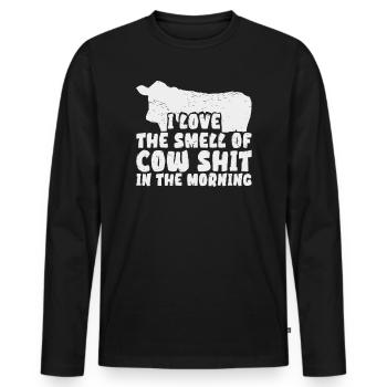 Kuh Kühe Rind Milchvieh Landwirtin Bäuerin Vieh - Männer Premium Bio Langarmshirt - Schwarz - Vorne - Nico (187cm)