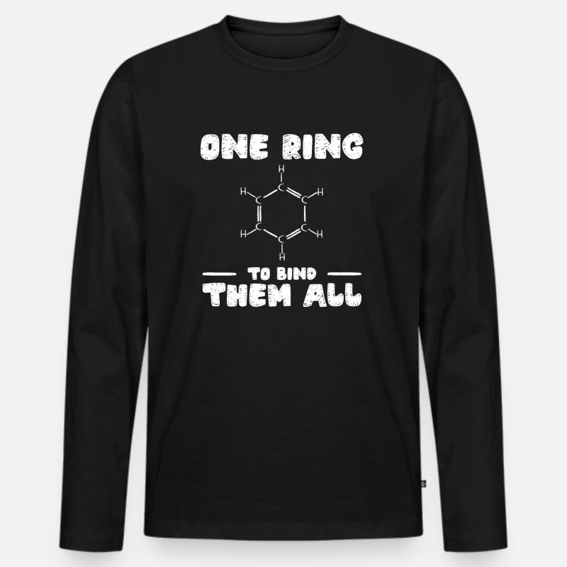 Chemie Benzolring Molekül Bindung - Männer Premium Bio Langarmshirt - Schwarz