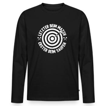 Chuchoteur de fléchettes - T-shirt manches longues Premium bio Homme - noir - Devant - Nico (187cm)