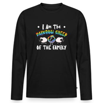 I'm The Rainbow Sheep In The Family LGBTQ - Men's Premium Organic Long Sleeve Shirt - black - Front - Nico (187cm)
