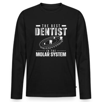 Best Dentist In The Molar System Dental Assistant - Men's Premium Organic Long Sleeve Shirt - black - Front - Nico (187cm)