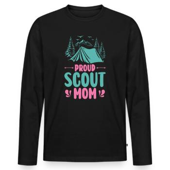 Proud Scout Mom Camping Adventure Outdoor - Men's Premium Organic Long Sleeve Shirt - black - Front - Nico (187cm)