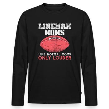 Les mamans de ligne aiment le football américain normal - T-shirt manches longues Premium bio Homme - noir - Devant - Nico (187cm)