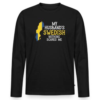 Schweden Ehemann Verheiratet Schwedisch Schwedin - Männer Premium Bio Langarmshirt - Schwarz - Vorne - Nico (187cm)