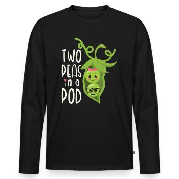 Two Peas in a Pod Valentines Day In Love - Men's Premium Organic Long Sleeve Shirt - black - Front - Nico (187cm)